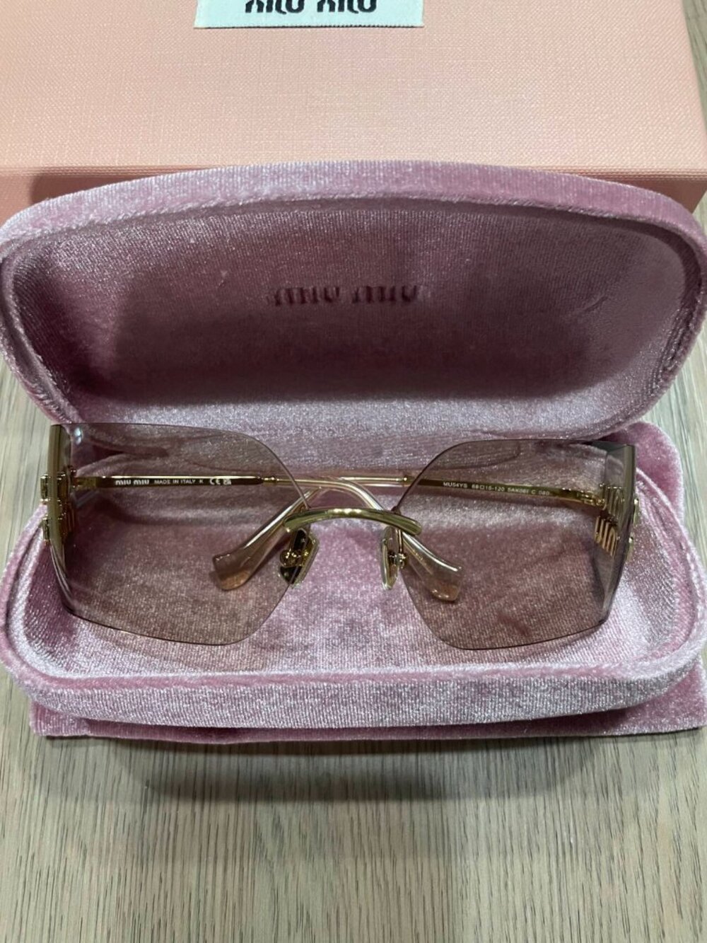 Miu Miu MU54YS Rimless Shield Sunglasses